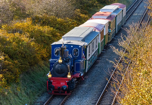 historischer Zug der Borkumer Kleinbahn